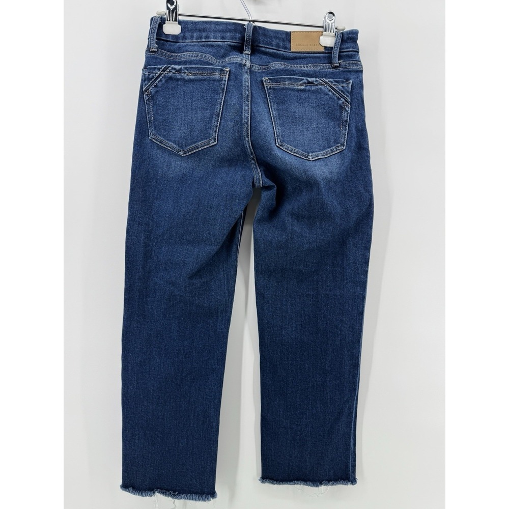 Buckle Black Fit No 53 Cropped Straight Jeans Medium Wash 25x26 Raw Hem - Picture 3 of 7